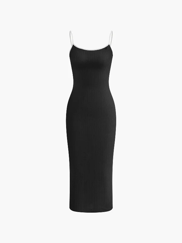 Contrast Trim Square Neck Cami Dress