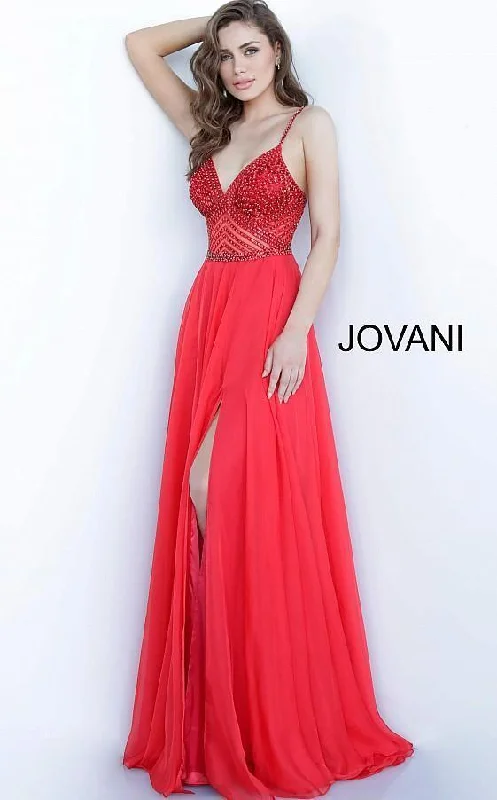 Jovani 66925 High Slit Prom Long Dress