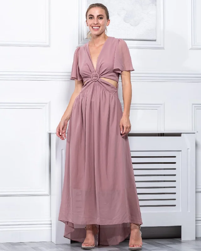 Sample Sale - O-Ring Cutout Maxi Dress, Pink