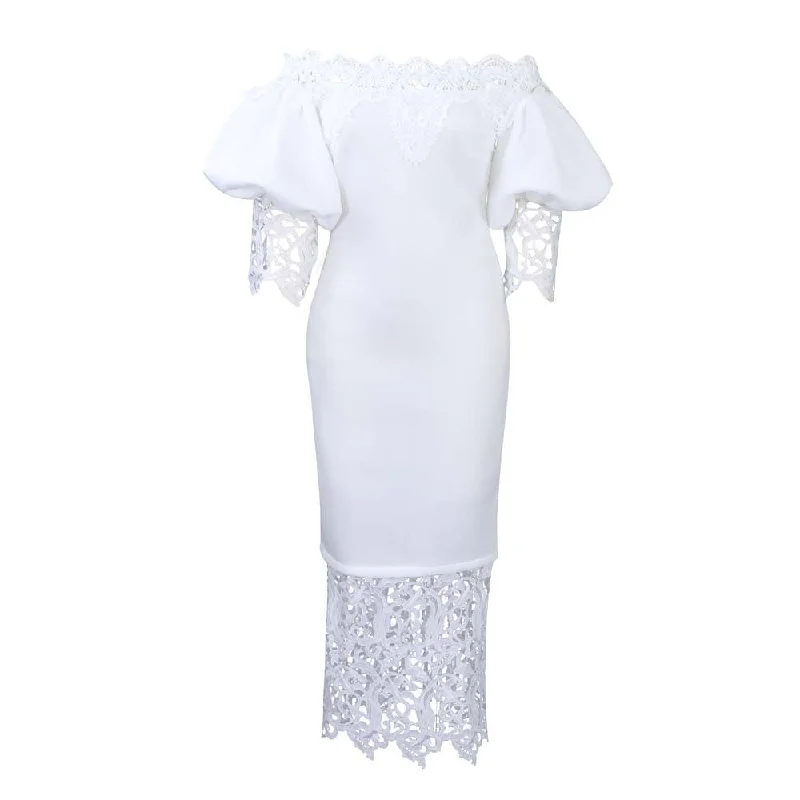 Women's Large Fashionable Elegant Lace Stitching Dress Dresses